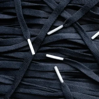 Black Nike laces Transparent White tips