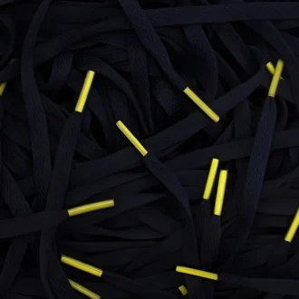 Black Nike laces Yellow tips