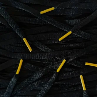 Colored Tips laces Black Gold Yellow veters