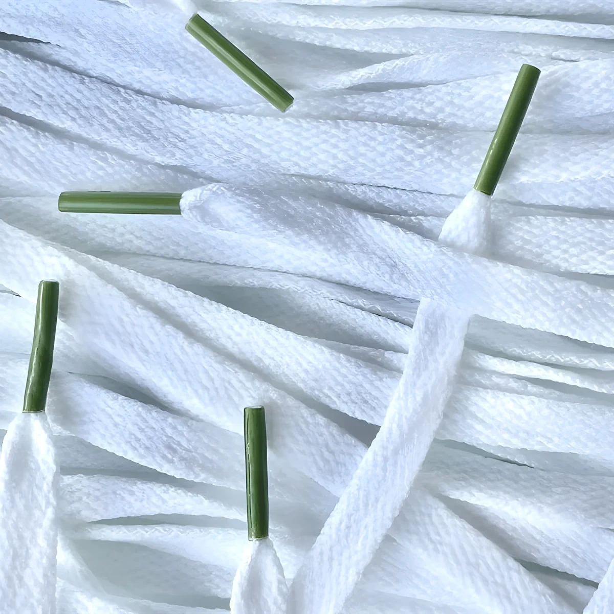 Colored Tips laces veters white wit olive green olijfgroen Nike