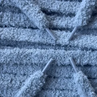 Fluffy veters laces White Grey