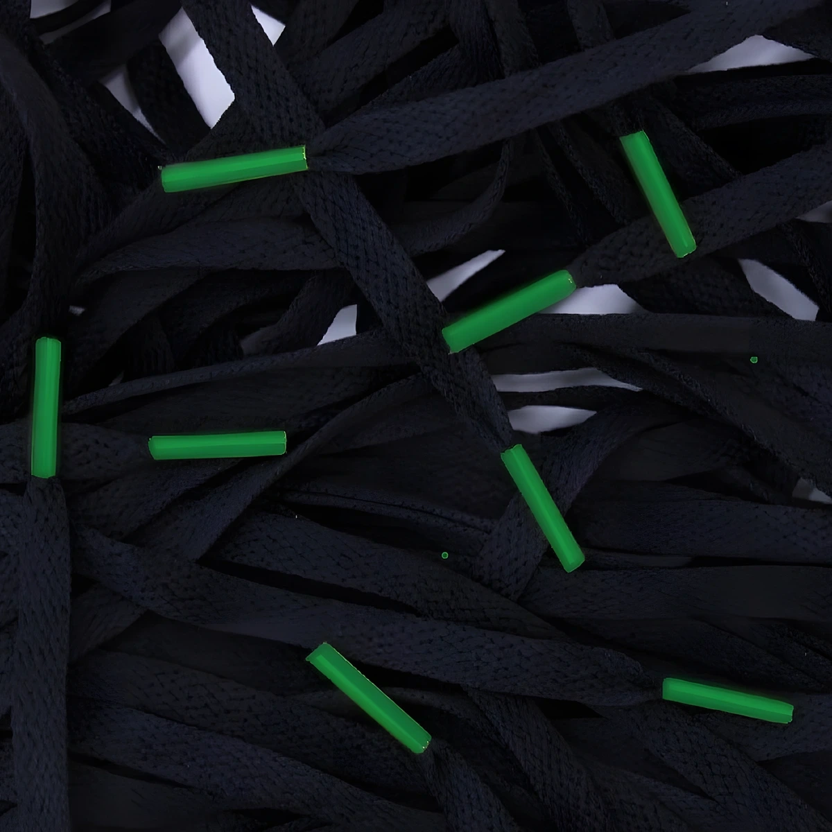 Laces colored tips black green