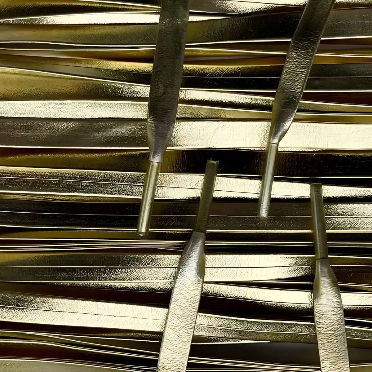 Leren lederen veters goud leather laces gold